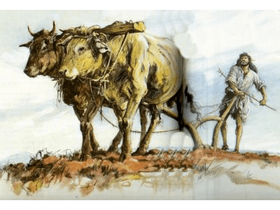 homem arando terra - agricultura ba bíblia